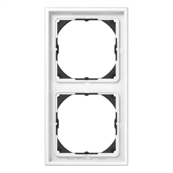 Cadre 2 postes Jung LS982HBFWW pour LS 990, hauteur de montage 28 mm, blanc alpin