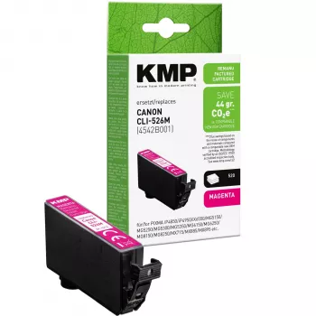 Cartouche d'encre magenta KMP compatible avec Canon CLI-526 M (1513,4006)