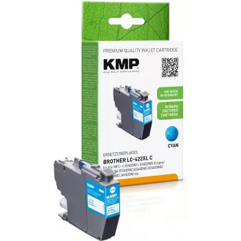 Cartouche d'encre cyan remanufacturée KMP pour Brother LC422XLC (1500 pages)