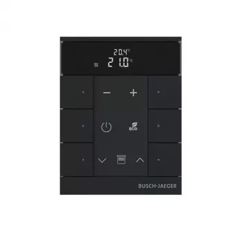 Busch-Jaeger Thermostat d'ambiance 6 postes, noir mat SBR-F-6.0.11-885 (2CKA006220A0900)