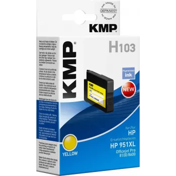 Cartouche d'encre jaune compatible KMP H103 30 ml (remplace HP 951XL) pour HP Officejet Pro 251dw, 276dw, 8100, 8600, 8610, 8620, 8630 1723,4009