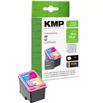 Cartouche d'encre trichromie KMP H161 (cyan, magenta, jaune) pour HP 62 – 4,5 ml 1741.4830