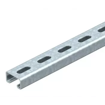 Rail de montage OBO Bettermann profil C 41x21 mm, fendu, 2000 mm, acier galvanisé à chaud, largeur de fente 22 mm, 1122933