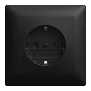 Prise SCHUKO encastrée Busch-Jaeger BJ 20 EUJR-915, plaque pleine, sans griffes de fixation, noir mat 2CKA002011A6346