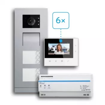 BUSCH-JAEGER 83-6FHVIDEO/SET 6-Party House Set Video 2-Wire Surface-Mounted (2CKA008300A1466)