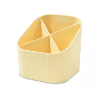 HAN X-LOOP Pen Holder Pastel Yellow Plastic 4 Compartments 111 x 111 x 105 mm 17238-815D