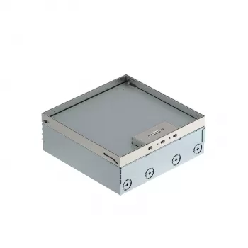 Boîte de sol OBO Bettermann UDHO 2R avec 2x2 prises VDE Schuko, couvercle en acier inoxydable 7427300