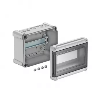 Petit tableau de distribution OBO Bettermann SDB 09L, 9 modules, en saillie, porte transparente, gris 2008828
