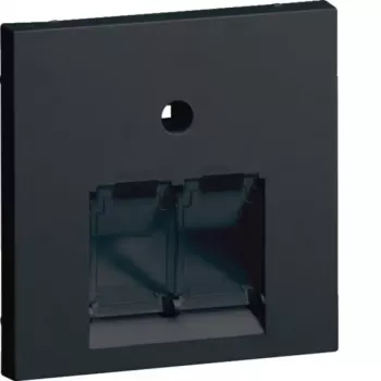 Plaque centrale Hager GZUAE2A9011 UAE 2 postes noir graphite - plaque centrale - noir