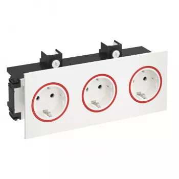 Rehau SIGNA IN BRK 3STD prise 3 postes, blanc pur/rouge (6121036)