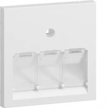 Hager GZUAE3A9016 plaque centrale pour prises de données UAE, 3 postes, blanc trafic (RAL 9016)