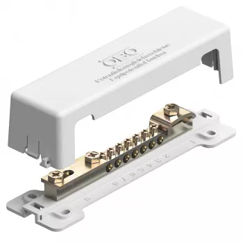OBO Bettermann barre de liaison équipotentielle 188 mm, laiton, blanc (5015075)
