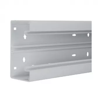 Partie inférieure de goulotte de plinthe Hager BR6513017035, PVC, gris clair, 65x130mm, 2000mm