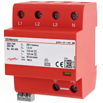 DEHN DSH TNS 255 FM parafoudre combiné type 1+2 pour systèmes TN-S (941405)