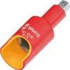 Adaptateur isolé VDE Wera 781 B/A, carré 3/8 inch vers hexagonale 1/4 inch, verrouillage mécanique 05024692001