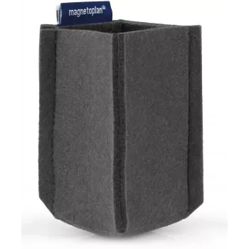 Porte-stylos magnetoplan magnetoTray petit, feutre gris, PET 100 % recyclé, magnétique 1227601