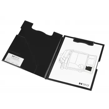 Porte-bloc magnétique magnetoplan MAGNETOPLAN HOLTZ, bloc-notes noir avec mécanisme de pliage magnétique, adhère aux surfaces magnétiques - 1 pièce (1131612)