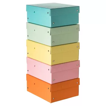FALKEN PURE Boîte de rangement 1250 feuilles pastel assorties lot de 5 18x25x10 cm 22001968000F