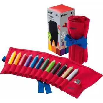 LAMY 3plus Colour Pencil Set with Sharpener (12 Pencils, Assorted Colours) 1226066