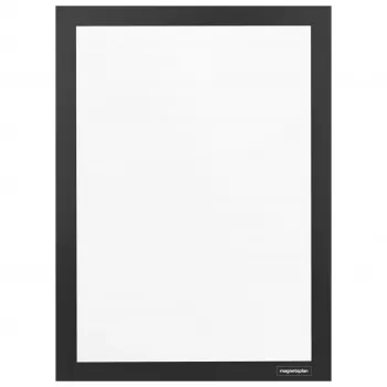 Cadre d'information magnetoplan HOLTZ magnetofix DIN A5, noir, autocollant, double face, rabattable 1132212