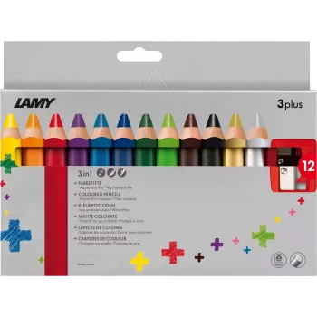 Crayons de couleur LAMY 1223548 3plus, ensemble de 12