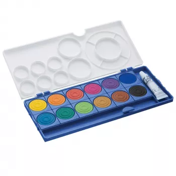 Boîte de gouaches LAMY aquaplus, 12 couleurs éclatantes, étui bleu 1222610
