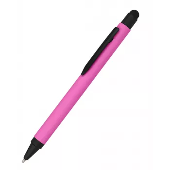 Stylo bille stylet ONLINE SCHREIBGERÄTE ALU rose avec encre bleue, corps en aluminium, stylet capacitif, mécanisme à pression, rechargeable, 1 pièce (32117/3D)