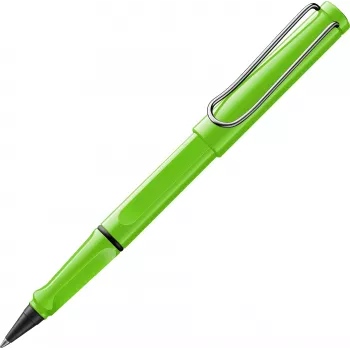 Stylo roller LAMY safari vert brillant avec zone de préhension ergonomique et clip métallique 1240192