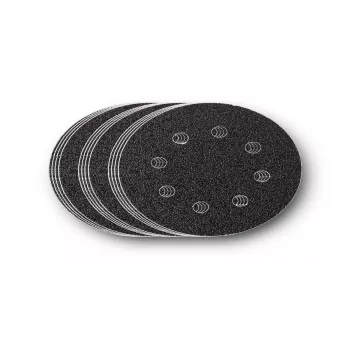 Ensemble de disques abrasifs auto-agrippants FEIN 115 mm, 15 pièces, grains P40/P60/P80, 8 trous 63717233020