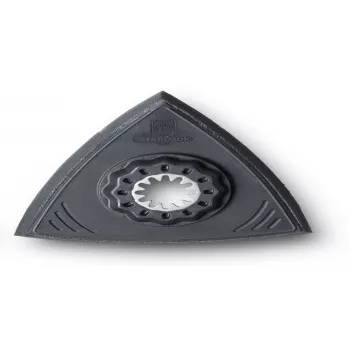 Tampon de ponçage triangulaire FEIN 63806141220 pour outils multifonctions oscillants, 80 mm, fixation auto-agrippante, non perforé, noir