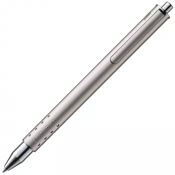 Stylo roller LAMY Swift Palladium - clip rétractable, corps métallique, encre noire moyenne 1226052