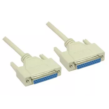 GoodConnections Null Modem Cable, DB25 Female to DB25 Female, 3m, Nickel Plated, Double Shielded, Black 4030-3