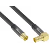 Câble d'antenne SAT SmartFLEX GoodConnections, fiche coaxiale IEC coudée vers femelle, doré, quadruple blindage, blindage 120 dB, noir, 30 m (GC-M2080)