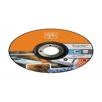 Fein 63709013010 Straight Cutting Disc 125 mm x 22.23 mm, 1.0 mm Thick, for Stainless Steel and Metal, 25-Pack