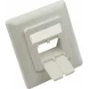 GoodConnections Insert central 50x50mm avec cadre de recouvrement 80x80mm pour prises réseau, blanc signal RAL9003 (GC-N0155)