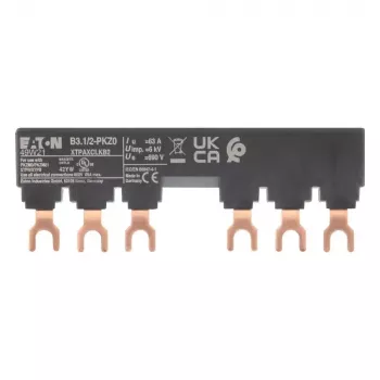 EATON adaptateur de barre omnibus triphasé B3.1/2-PKZ0 pour disjoncteurs de protection moteur PKZ0, 63 A, 690 V AC, tripolaire, IP20 (044945)