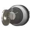 Eaton M22-WRS-MS20 actionneur de sélecteur à clé, 2 positions, maintenu, clé MS20, bague frontale en métal titane, noir 111779