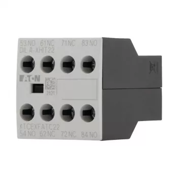Eaton DILA-XHIT22 Auxiliary Contact Block, 2NO+2NC, Front Mount, Screw Terminals, Black/White 101044