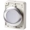 Eaton M30C-FDRL-W actionneur de bouton-poussoir rond plat, anneau chromé, blanc 182950