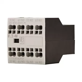 Eaton DILM32-XHI31-PI Auxiliary Contact Block, 3NO+1NC, 4A, Screw Terminals, Front Mount for DILM7-DILM32 Contactors 199312