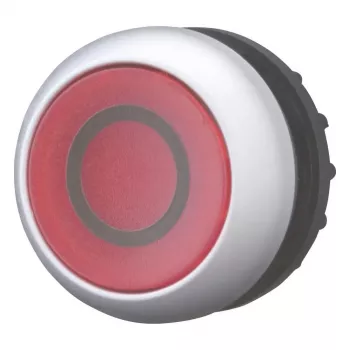 Eaton M22-DL-R-X0 interrupteur à bouton-poussoir, noir/métallique/rouge 216936