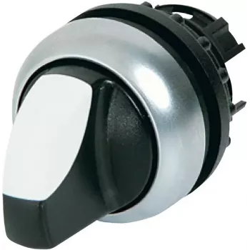 Eaton M22-WRLK3-W actionneur d'interrupteur à bascule 3 positions, plastique, levier blanc, collerette titane 216843-BK