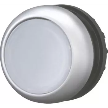 Actionneur de bouton-poussoir lumineux Eaton M22-DRL-W, plat, à verrouillage, noir/métallique/blanc