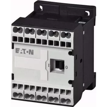 Mini-contacteur Eaton DILEM-01-G-C(24VDC), 3 pôles, 1 NC, bobine 24 V DC, 9 A, 4 kW, IP20, noir/blanc 230167