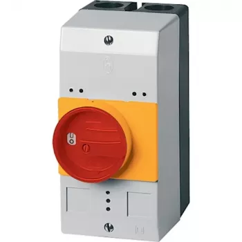 Boîtier vide Eaton CI-PKZ0-GRM avec interrupteur d'arrêt d'urgence, 158 x 80 x 126 mm, rouge/jaune 260104