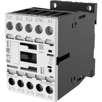 Eaton DILM7-01 Contactor, 3-Pole, 7 A, 230 V AC 50 Hz / 240 V AC 60 Hz Coil, 1 NC Auxiliary 276585