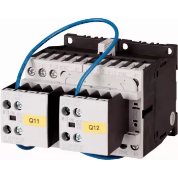 EATON contacteur inverseur 4 kW 400 V AC, bobine 230 V 50 Hz, 3 pôles, 2NO+2NC, rail DIN 278086