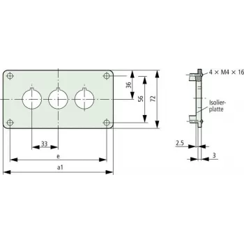Eaton M22-E4 plaque de montage pour 4 appareils de commande, anthracite 216545