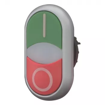 Eaton M22-DDLM-GR-X1 Double Push-Button with Indicator Light, Green/Red 284830