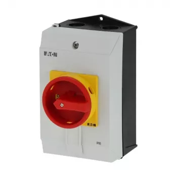 Interrupteur marche-arrêt Eaton P1-40/I2H/SVB avec arrêt d'urgence, verrouillable, 40 A, 690 V, 1 x 90°, gris/noir/rouge/jaune 199922